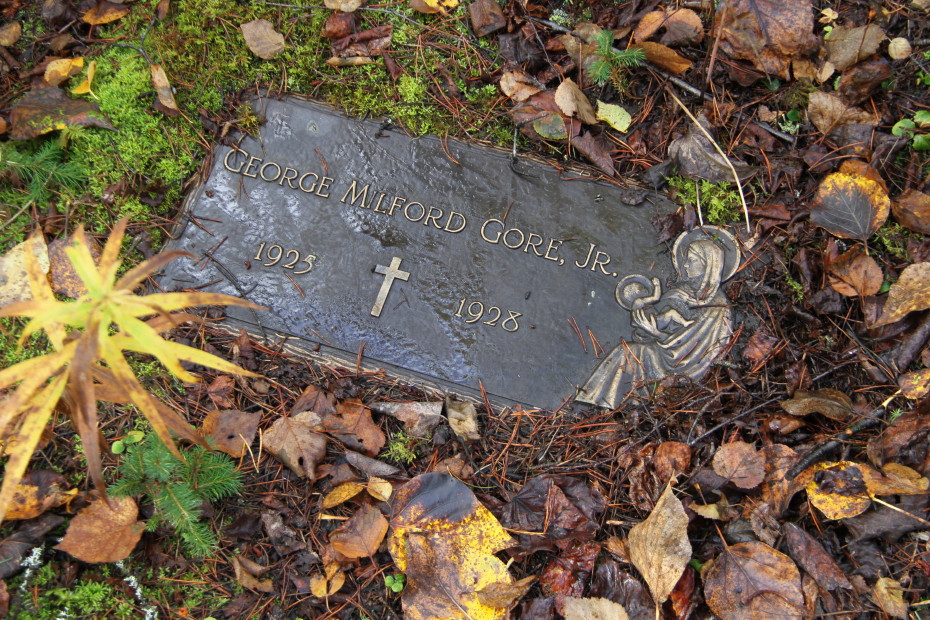Grave of infant George Milford Gore, Jr. in the Pioneer Cemetery at Skagway, Alaska