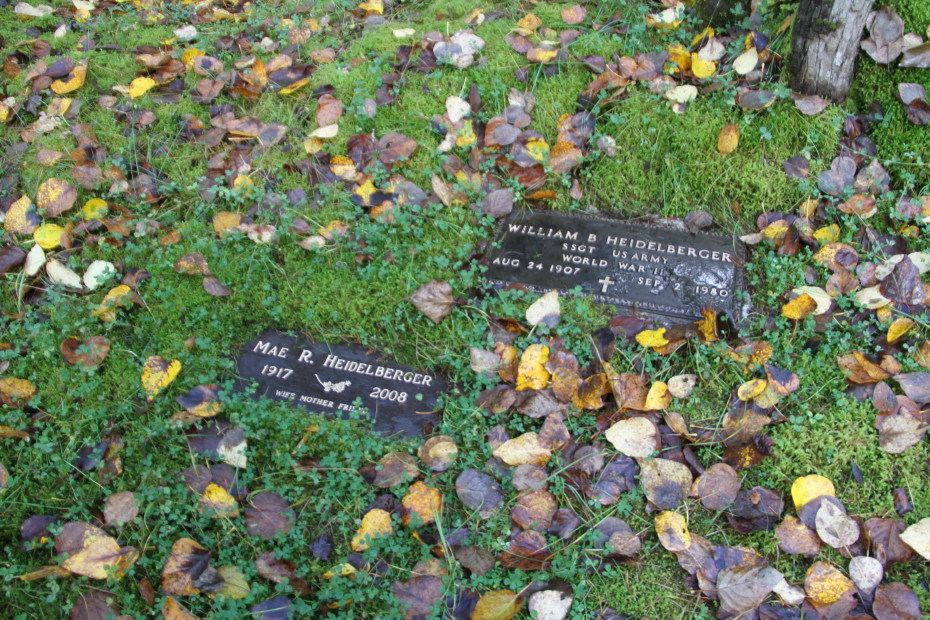 Grave of Mae R. Heidelberger and William B. Heidelberger in the Pioneer Cemetery at Skagway, Alaska