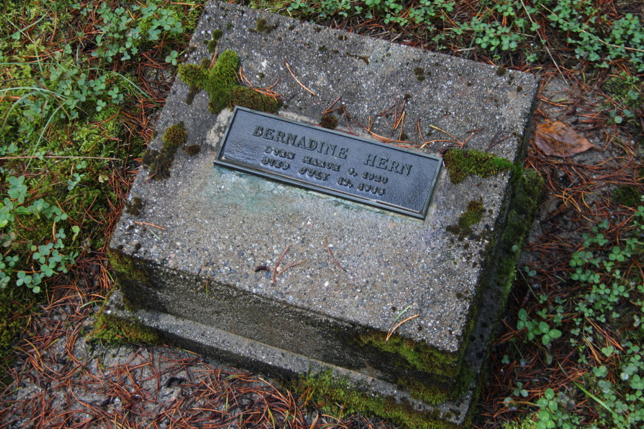 Grave of Bernadine Hern in the Pioneer Cemetery at Skagway, Alaska