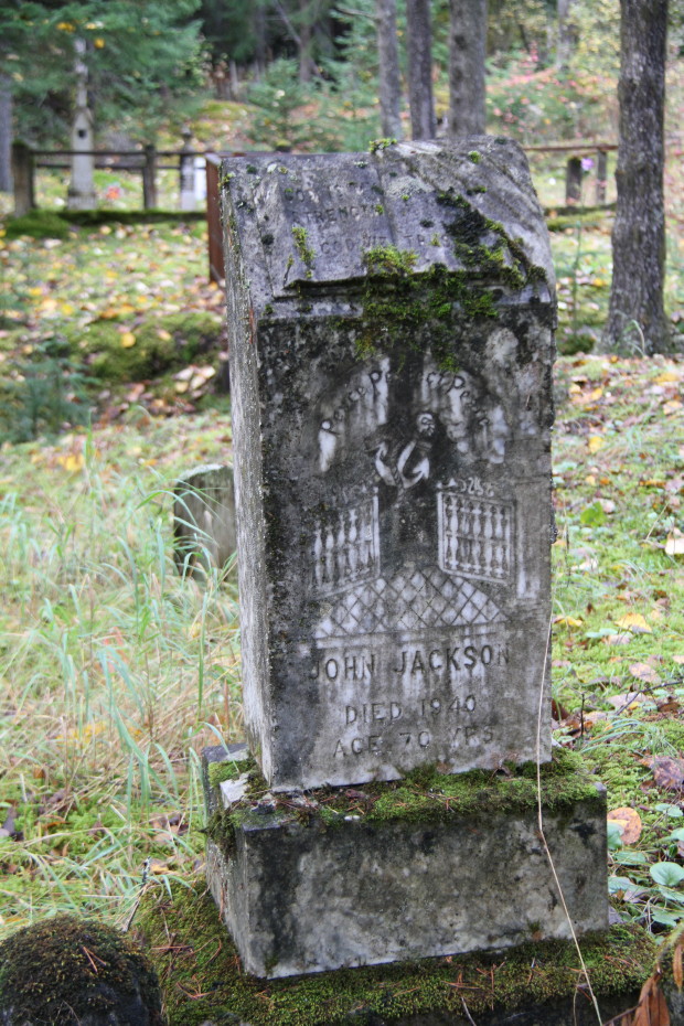 Grave of John Jackson in the Pioneer Cemetery at Skagway, Alaska