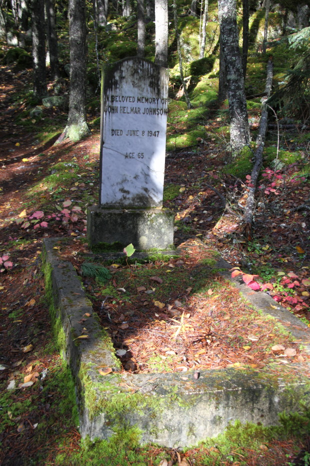 Grave of John Helmar Johnson in the Pioneer Cemetery at Skagway, Alaska