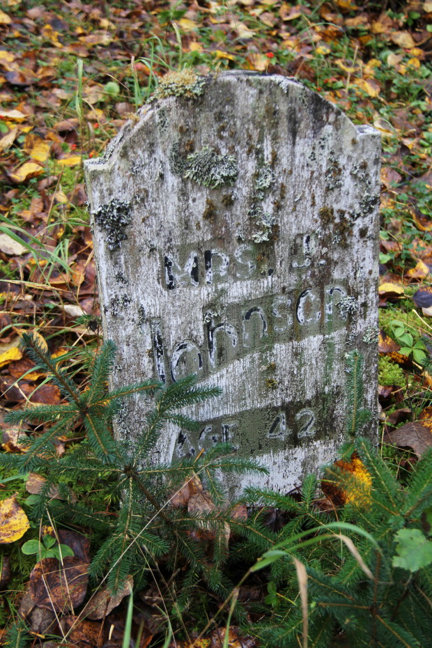 Grave of Mrs. J. Johnson (Annie) in the Pioneer Cemetery at Skagway, Alaska