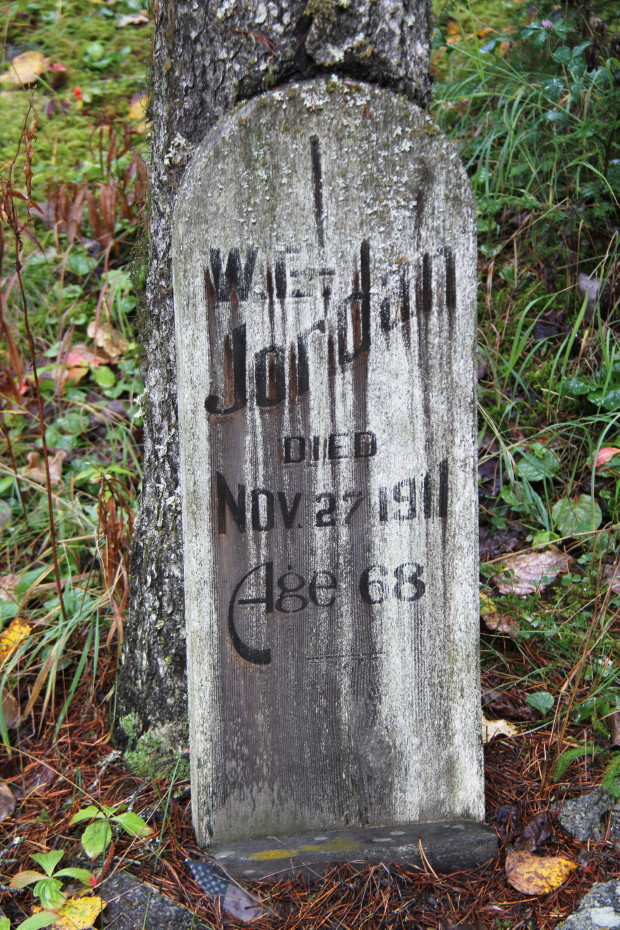 Grave of William E. Jordan in the Pioneer Cemetery at Skagway, Alaska