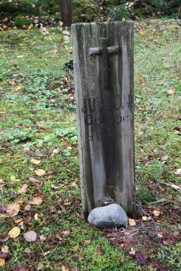 Grave of Georgie Judson in the Pioneer Cemetery at Skagway, Alaska