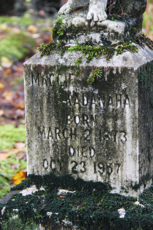 Grave of Maggie Kadanaha in the Pioneer Cemetery at Skagway, Alaska