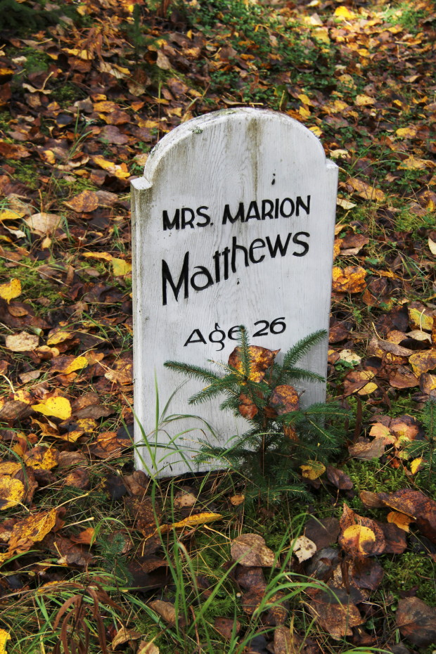 Grave of Marion Matthews in the Pioneer Cemetery at Skagway, Alaska