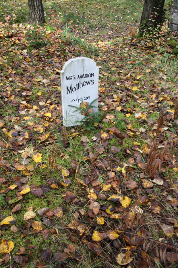 Grave of Marion Matthews in the Pioneer Cemetery at Skagway, Alaska