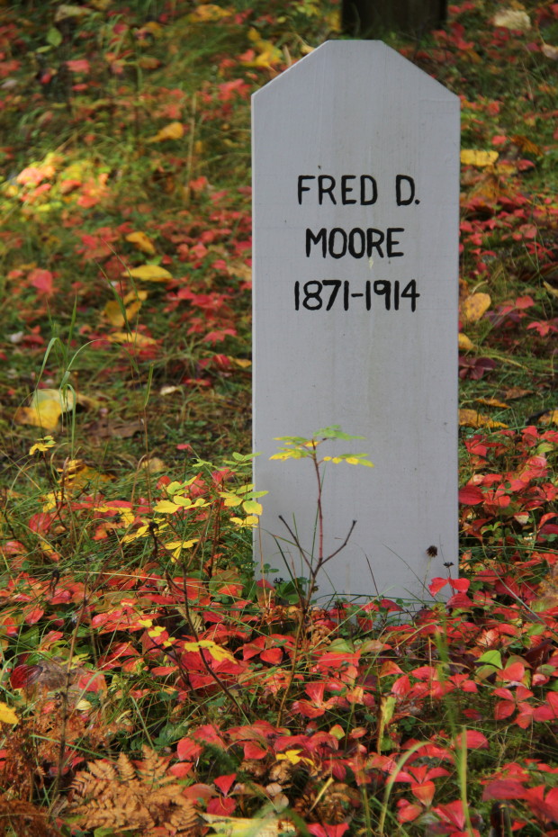 Grave of Fred Darling Moore in the Pioneer Cemetery at Skagway, Alaska