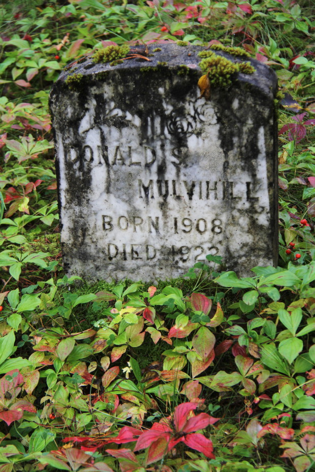 Grave of Donald Smiley Mulvihill in the Pioneer Cemetery at Skagway, Alaska