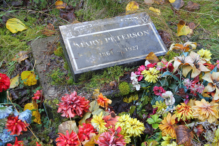 Grave of Mary Peterson in the Pioneer Cemetery at Skagway, Alaska