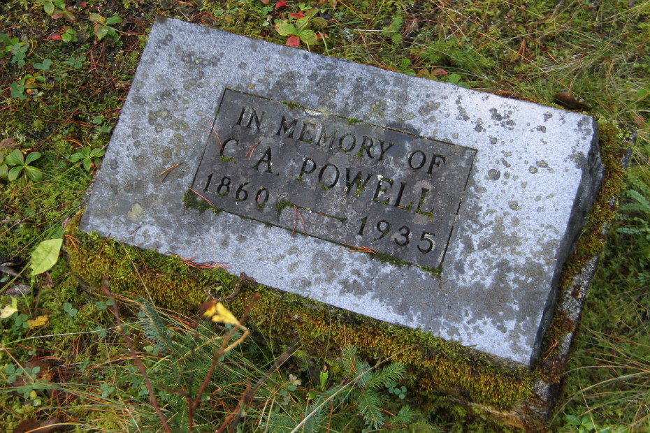 Grave of Caleb Augustus Powell in the Pioneer Cemetery at Skagway, Alaska