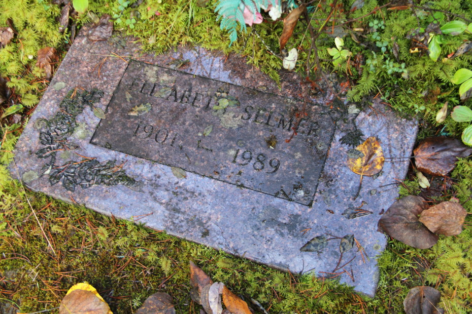 Grave of Elizabeth Selmer in the Pioneer Cemetery at Skagway, Alaska