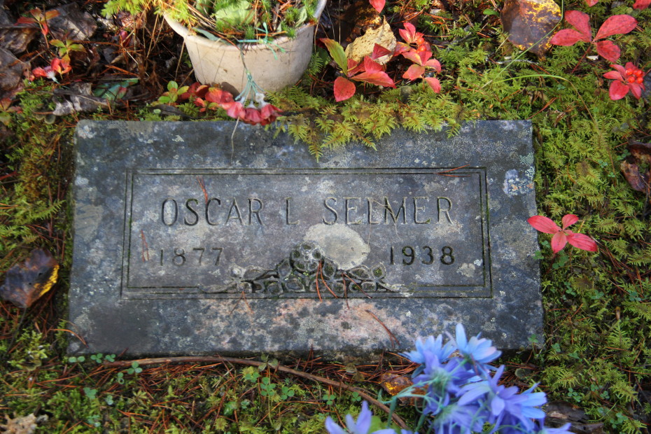 Grave of Oscar L. Selmer in the Pioneer Cemetery at Skagway, Alaska