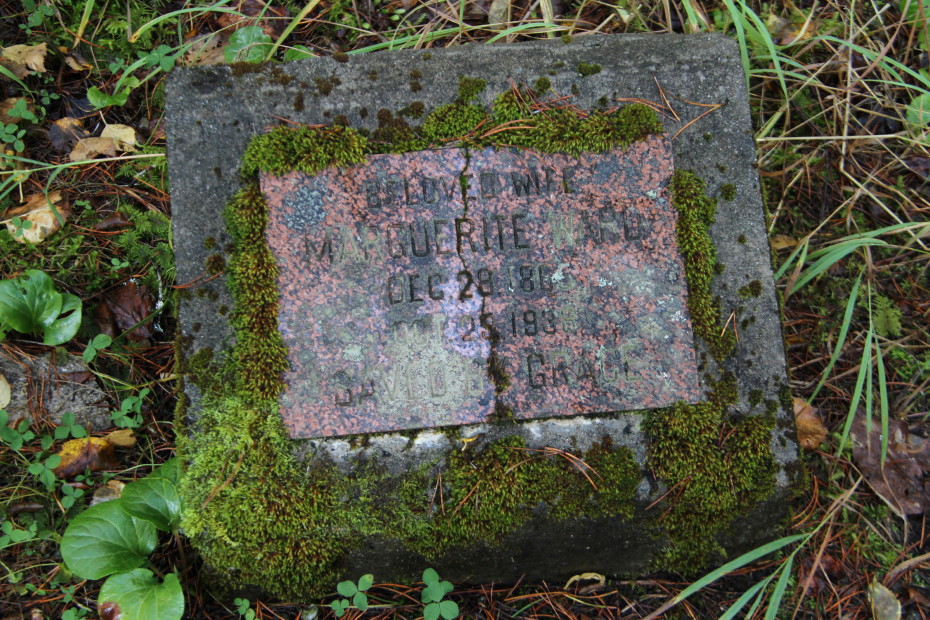 Grave of Marguerite Ward in the Pioneer Cemetery at Skagway, Alaska