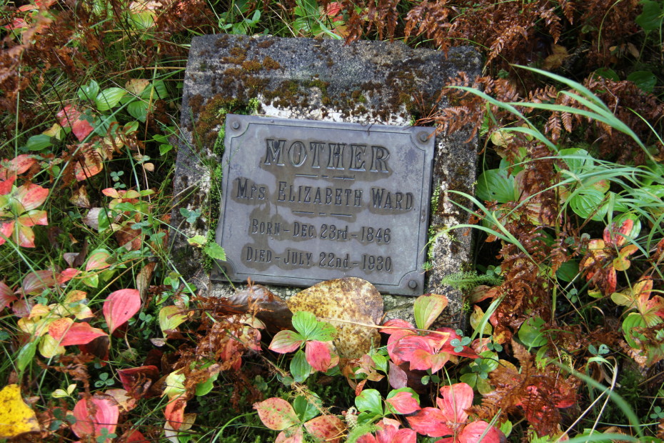 Grave of Mrs. Elizabeth Ward in the Pioneer Cemetery at Skagway, Alaska