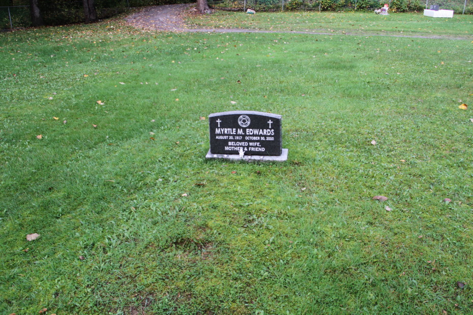 Grave of Myrtle M. Edwards in the Skagway Cemetery, Alaska