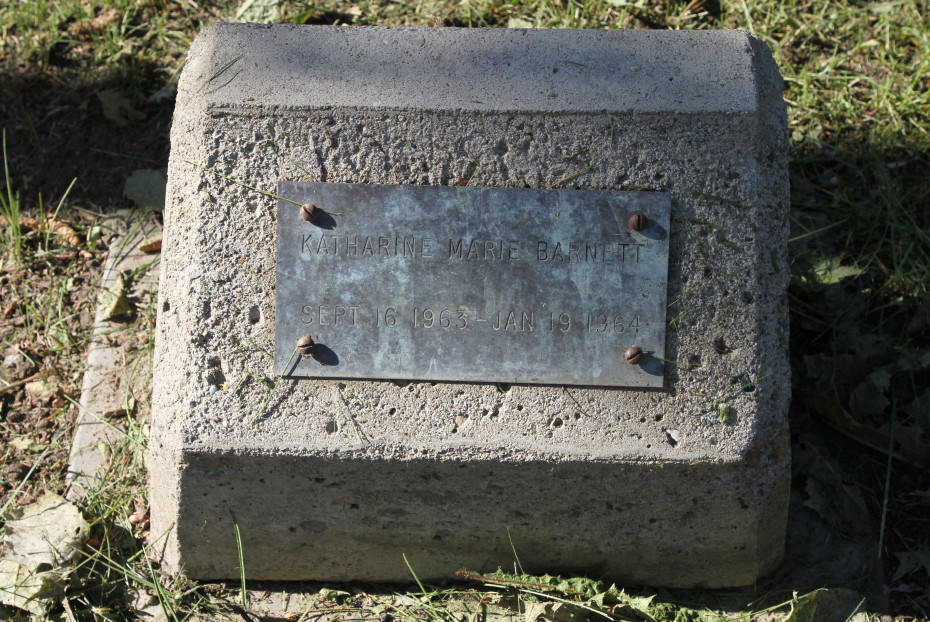 Grave of Katharine Marie Barnett in the Whitehorse Pioneer Cemetery, Yukon