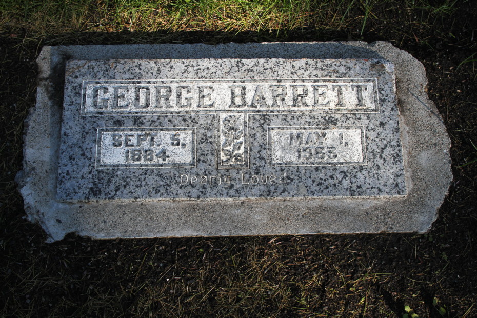 Grave of George Barrett in the Whitehorse Pioneer Cemetery, Yukon