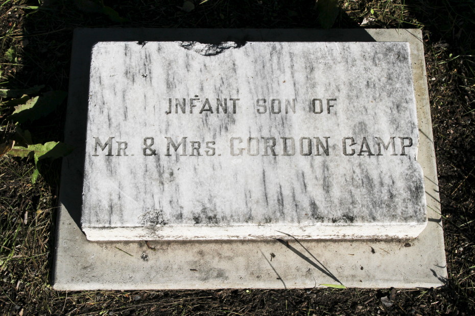 Grave of infant Camp in the Whitehorse Pioneer Cemetery, Yukon