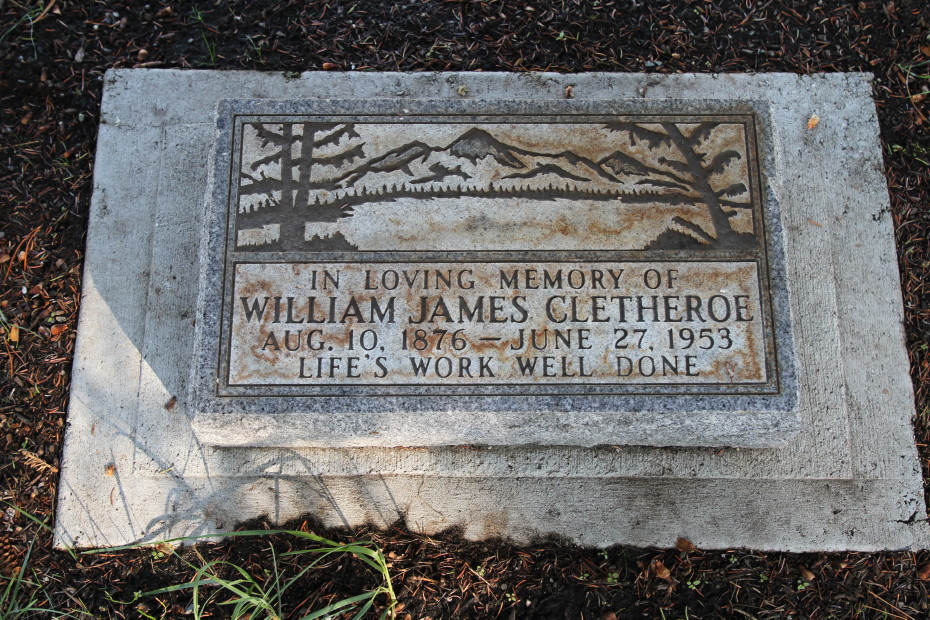 Grave of William James Cletheroe in the Whitehorse Pioneer Cemetery, Yukon