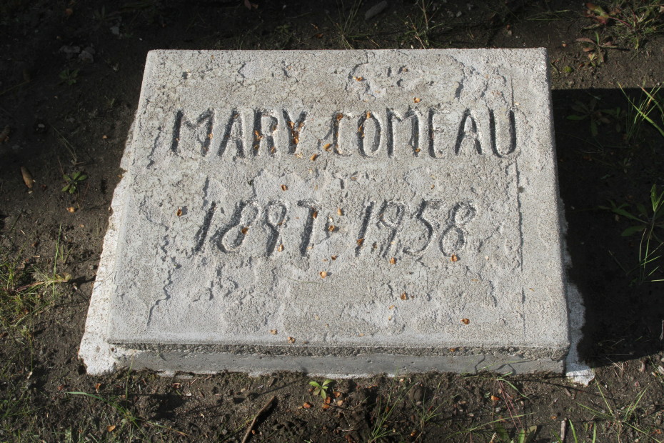 Grave of Mary Comeau in the Whitehorse Pioneer Cemetery, Yukon