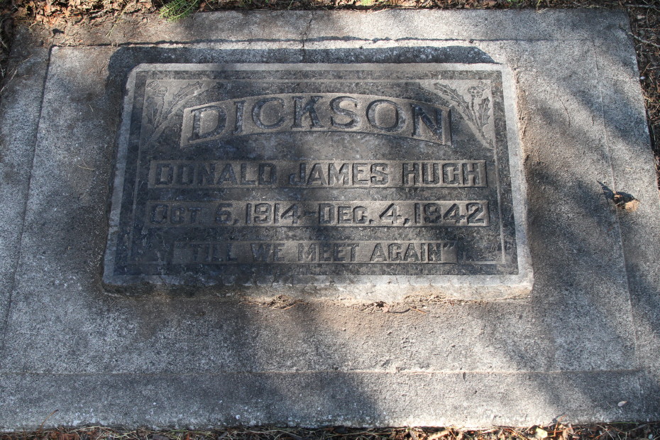 Grave of Donald James Hugh Dickson in the Whitehorse Pioneer Cemetery, Yukon