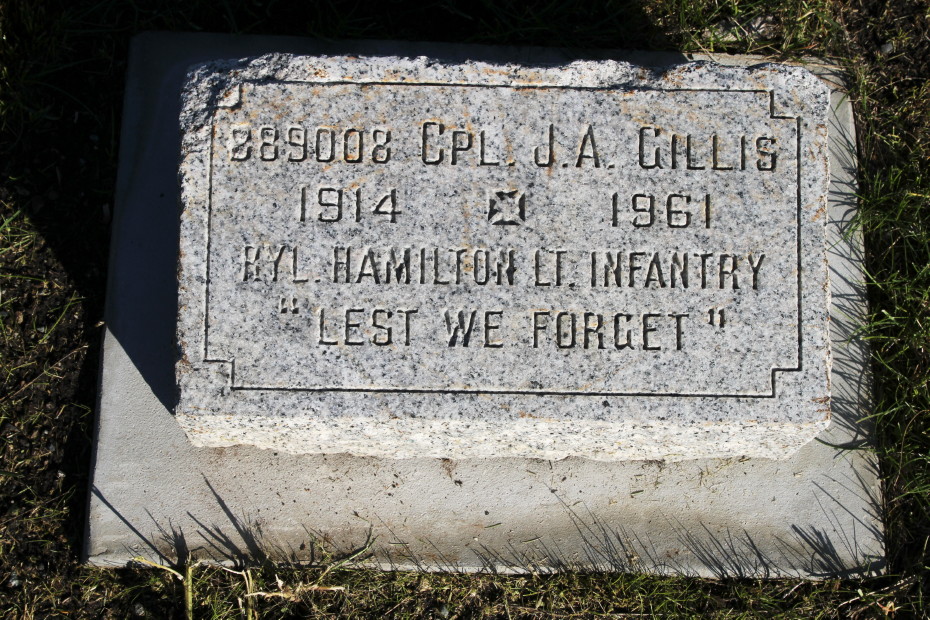 Grave of John A. Gillis in the Whitehorse Pioneer Cemetery, Yukon