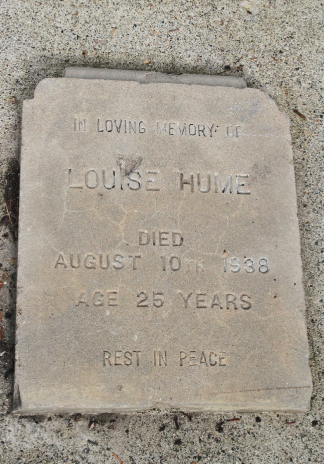 Grave of Louise Hume in the Whitehorse Pioneer Cemetery, Yukon