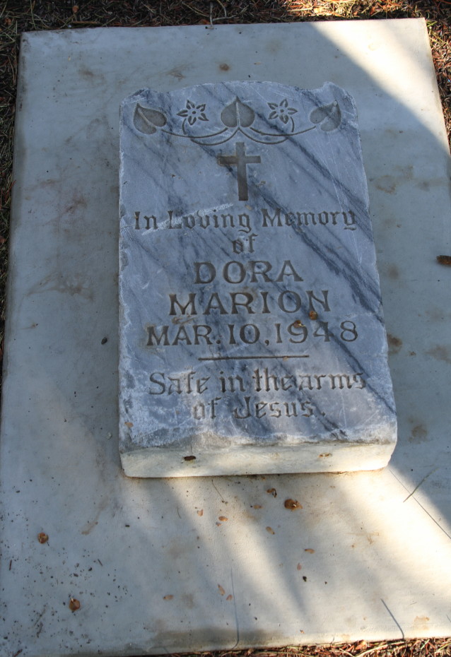 Grave of Dora Marion in the Whitehorse Pioneer Cemetery, Yukon