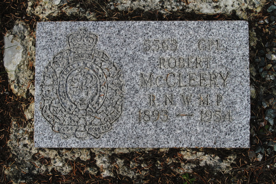 Headstone of Corporal Robert McCleery, Royal North-West Mounted Police (RNWMP)Whitehorse Pioneer Cemetery, Yukon