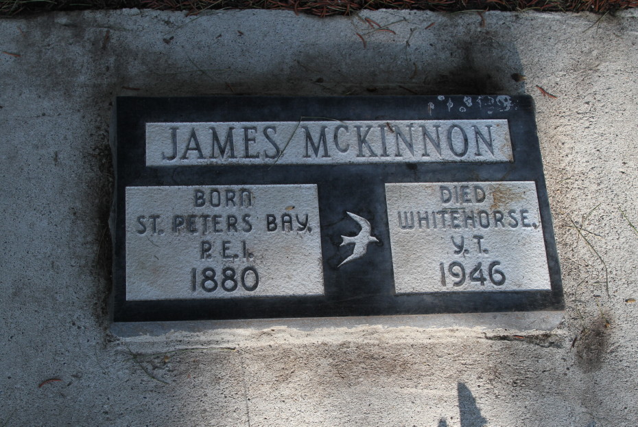 Grave of James McKinnon in the Whitehorse Pioneer Cemetery, Yukon