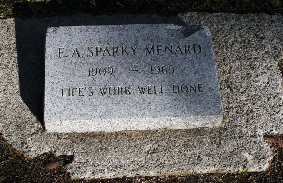 Grave of Emilien A. 'Sparky' Menard in the Whitehorse Pioneer Cemetery, Yukon