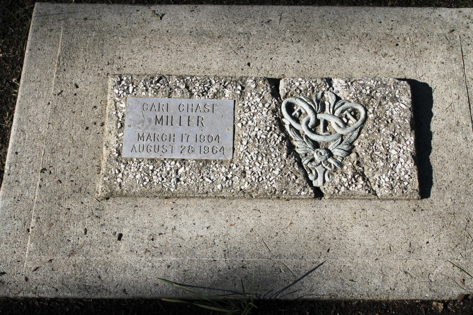 Grave of Carl Chase Miller in the Whitehorse Pioneer Cemetery, Yukon, August 2018