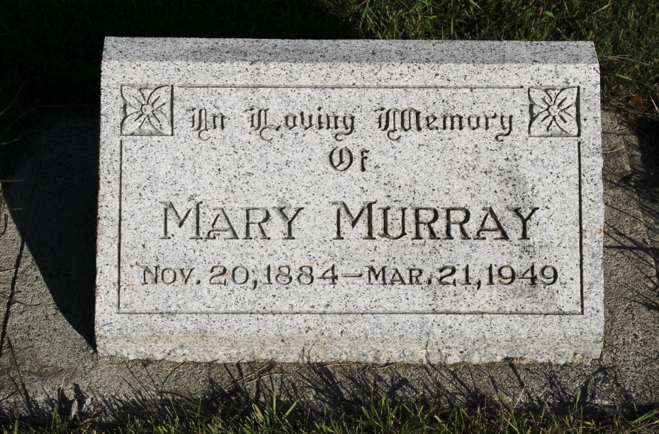 Grave of Mary Murray in the Whitehorse Pioneer Cemetery, Yukon, 2018
