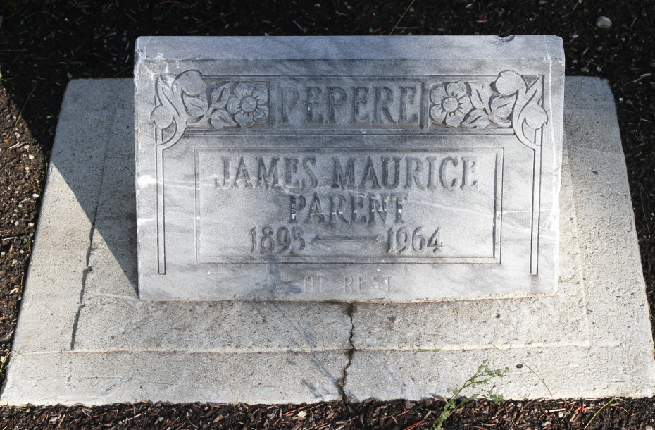 Grave of James Maurice Parent in the Whitehorse Pioneer Cemetery, Yukon, 2018