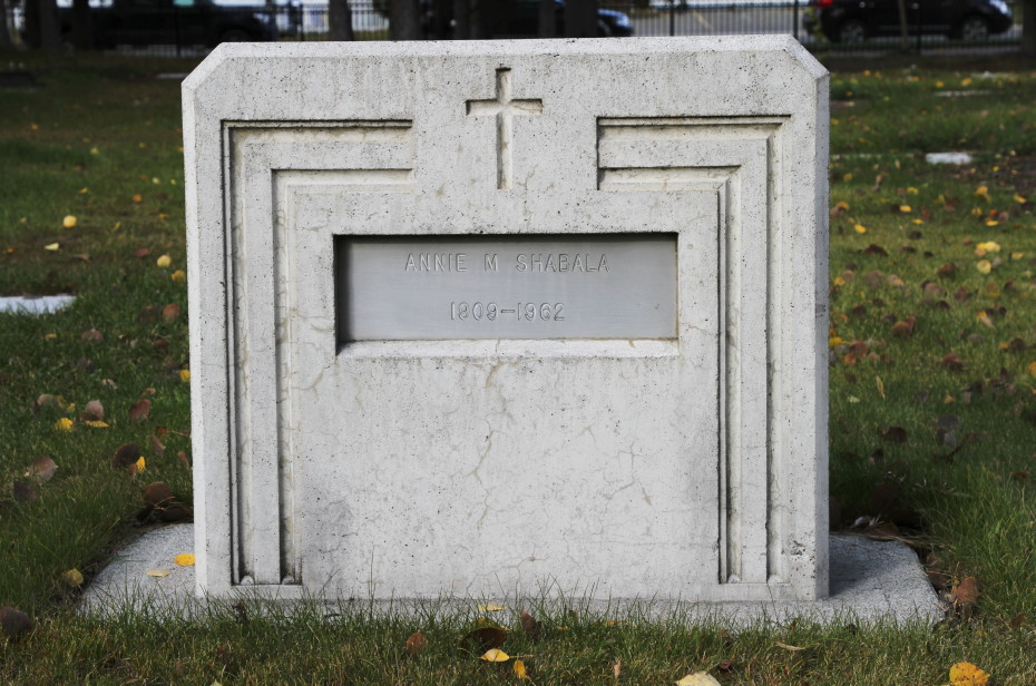 Grave of Annie May Shabala in the Whitehorse Pioneer Cemetery, Yukon, 2018