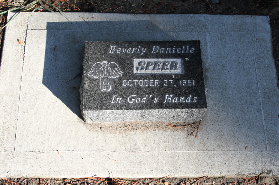 Grave of baby Beverly Danielle Speer in the Whitehorse Pioneer Cemetery, Yukon, 2018
