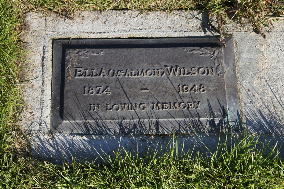 Grave of Ella (McAlmon) Wilson in the Whitehorse Pioneer Cemetery, Yukon