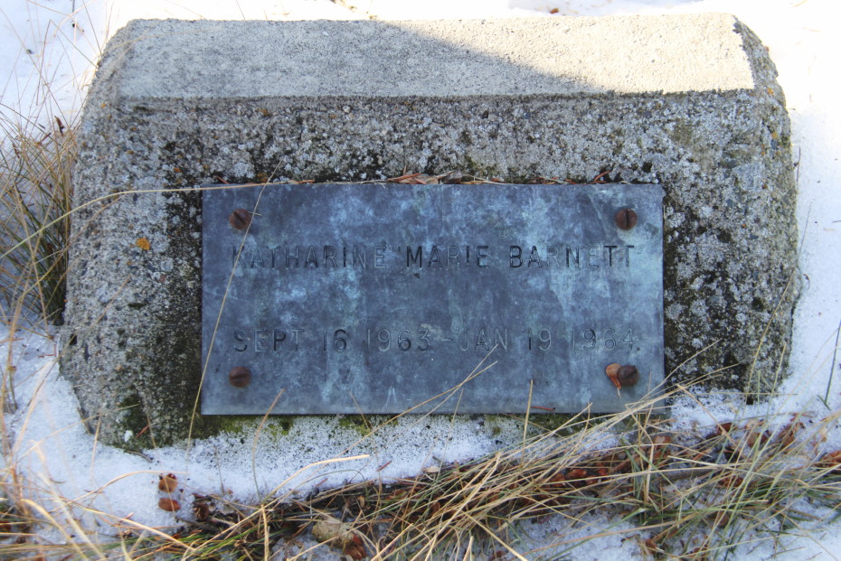 Grave of Katharine Marie Barnett in the Whitehorse Pioneer Cemetery, Yukon