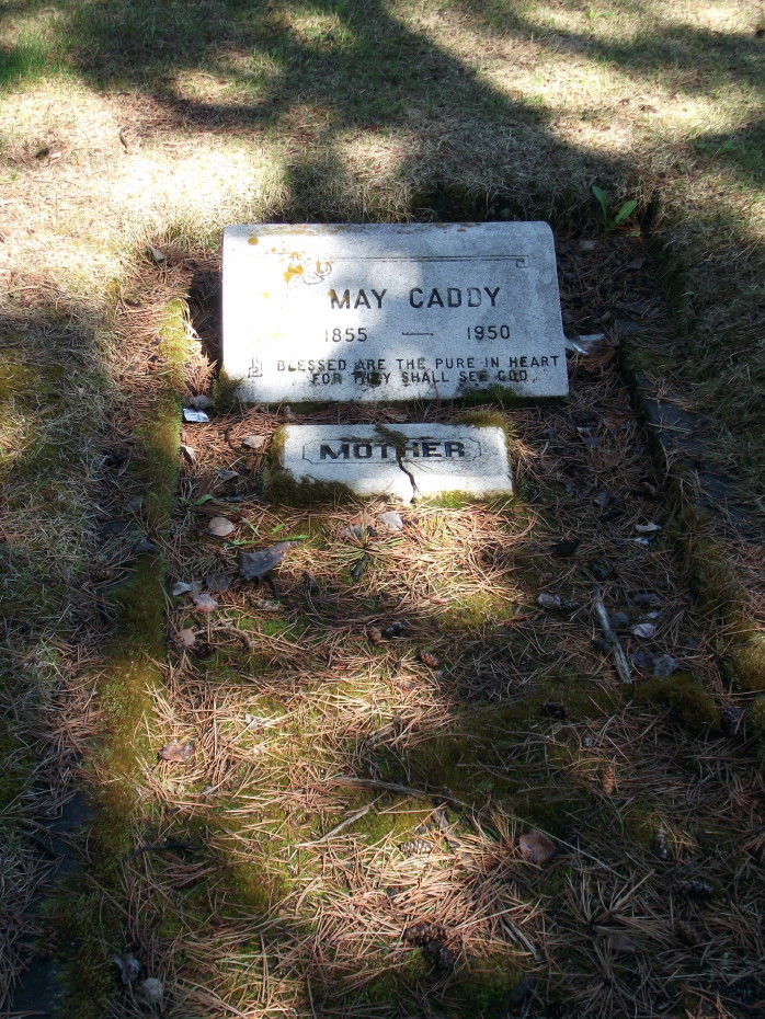 Headstone for May Caddy, Whitehorse Pioneer Cemetery, Yukon, 2017