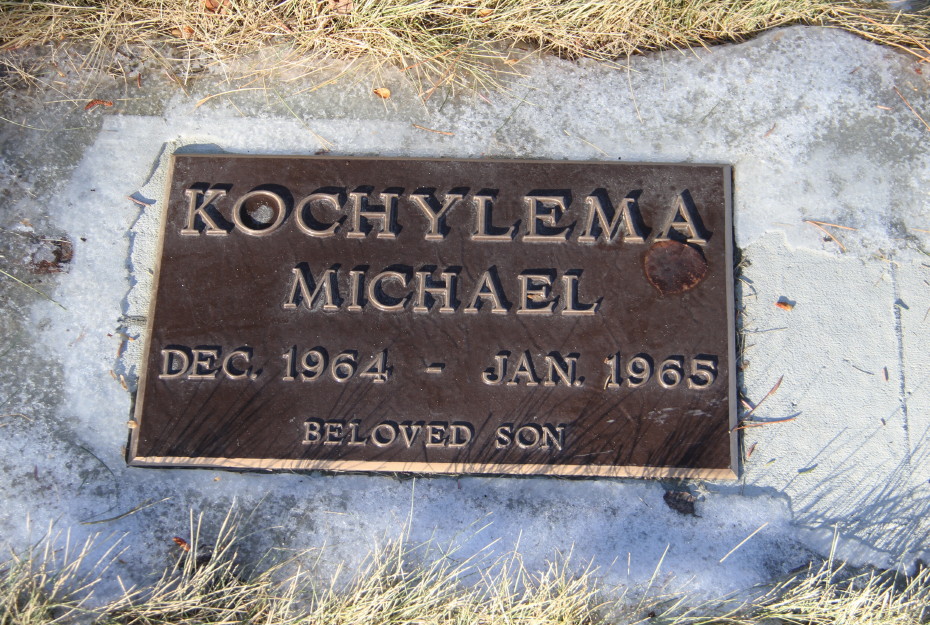 Grave of baby Michael Kochylema in the Whitehorse Pioneer Cemetery, Yukon