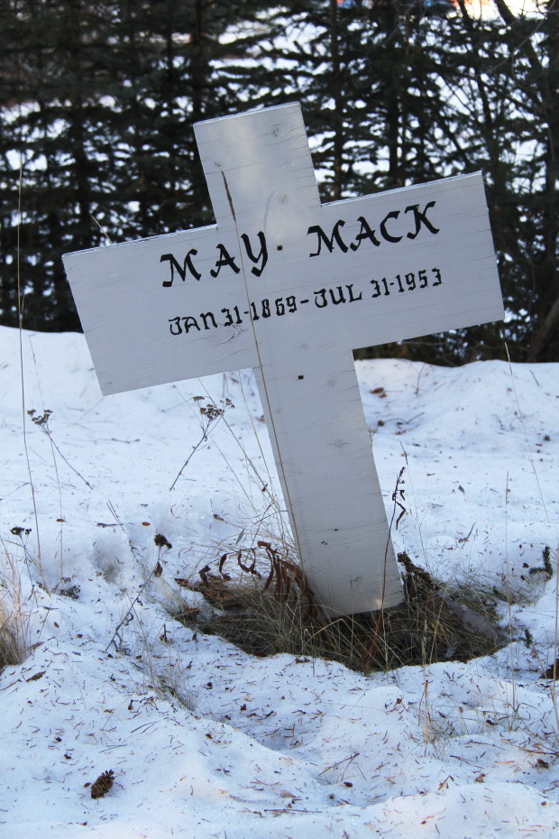 Grave of May Mack in the Whitehorse Pioneer Cemetery, Yukon