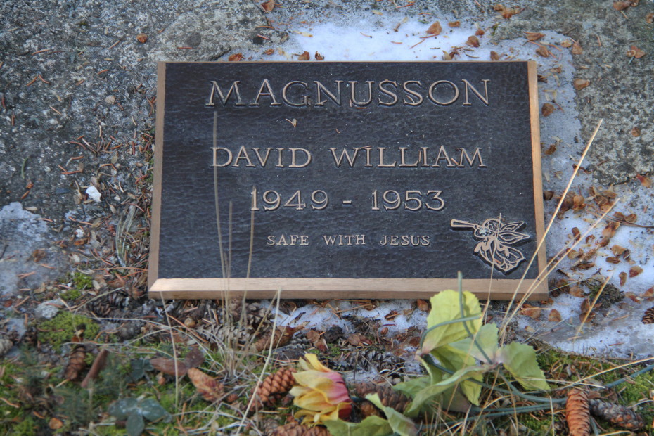 Grave of David William Magnusson in the Whitehorse Pioneer Cemetery, Yukon