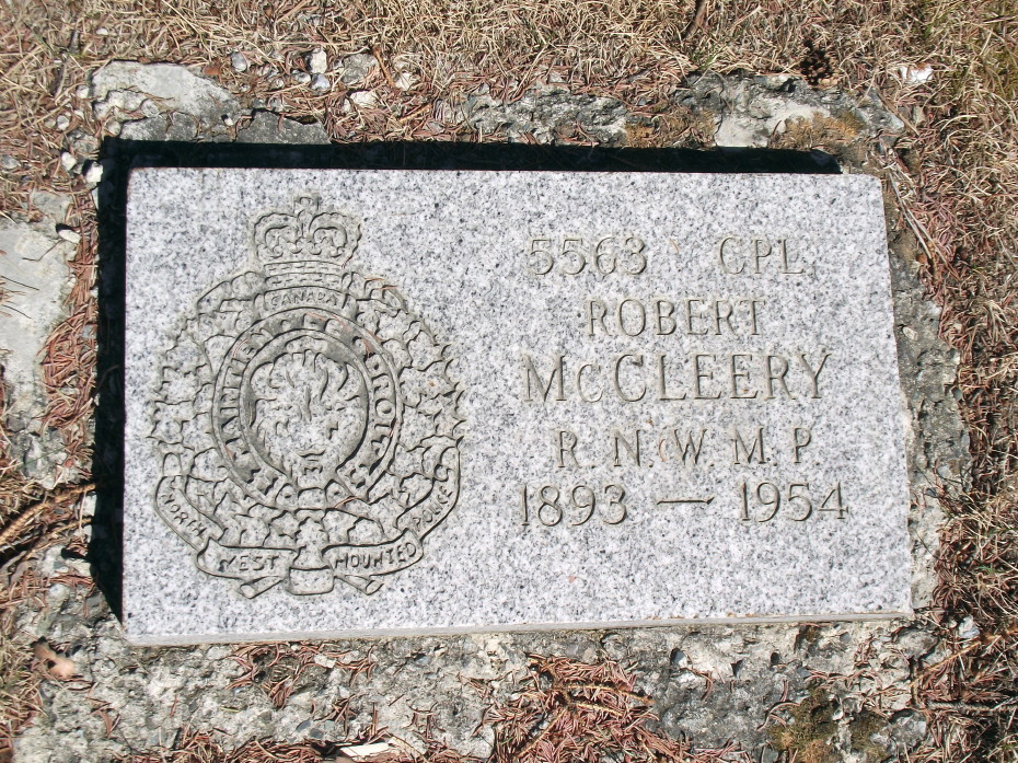 Headstone of Corporal Robert McCleery, Royal North-West Mounted Police (RNWMP)Whitehorse Pioneer Cemetery, Yukon