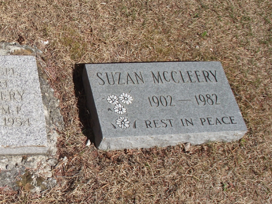 Headstone for Suzan McCleery, Whitehorse Pioneer Cemetery, Yukon, 2017