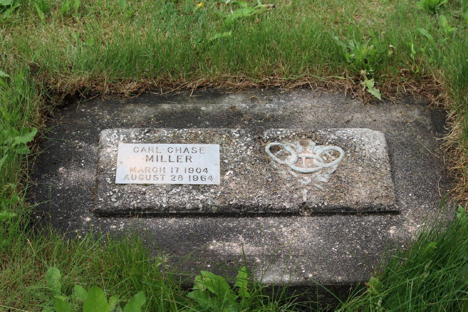 Grave of Carl Chase Miller in the Whitehorse Pioneer Cemetery, Yukon, April 2018