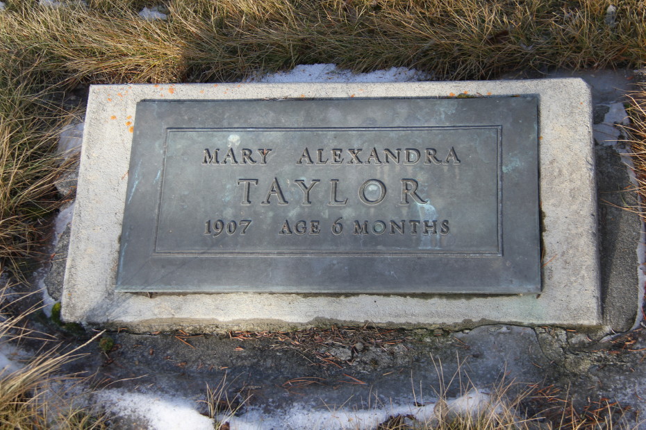 Grave of infant Mary Alexandra Taylor in the Whitehorse Pioneer Cemetery, Yukon