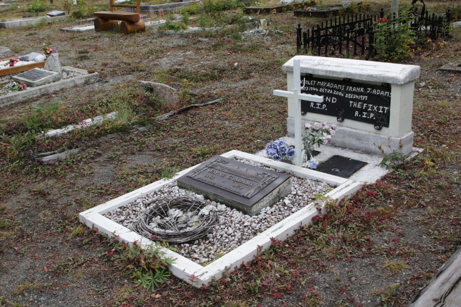 Grave of Violet May Adams in the Atlin Cemetery, BC