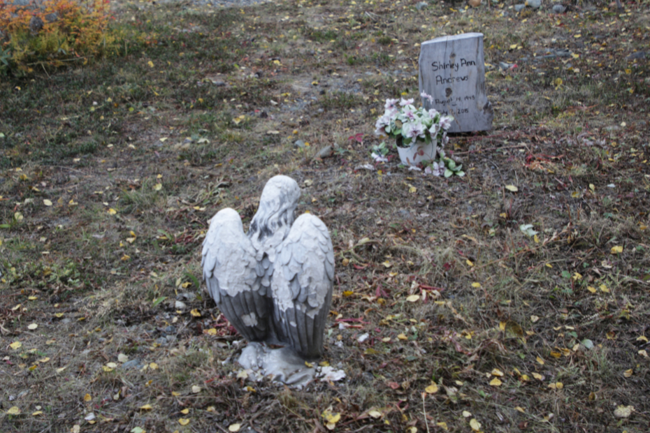 Grave of Shirley Ann Andrews in the Atlin Cemetery, BC