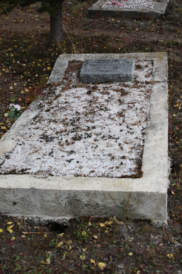 Grave of Staff/Sgt. Gerald Ellsworth Bontaine in the Atlin Cemetery, BC
